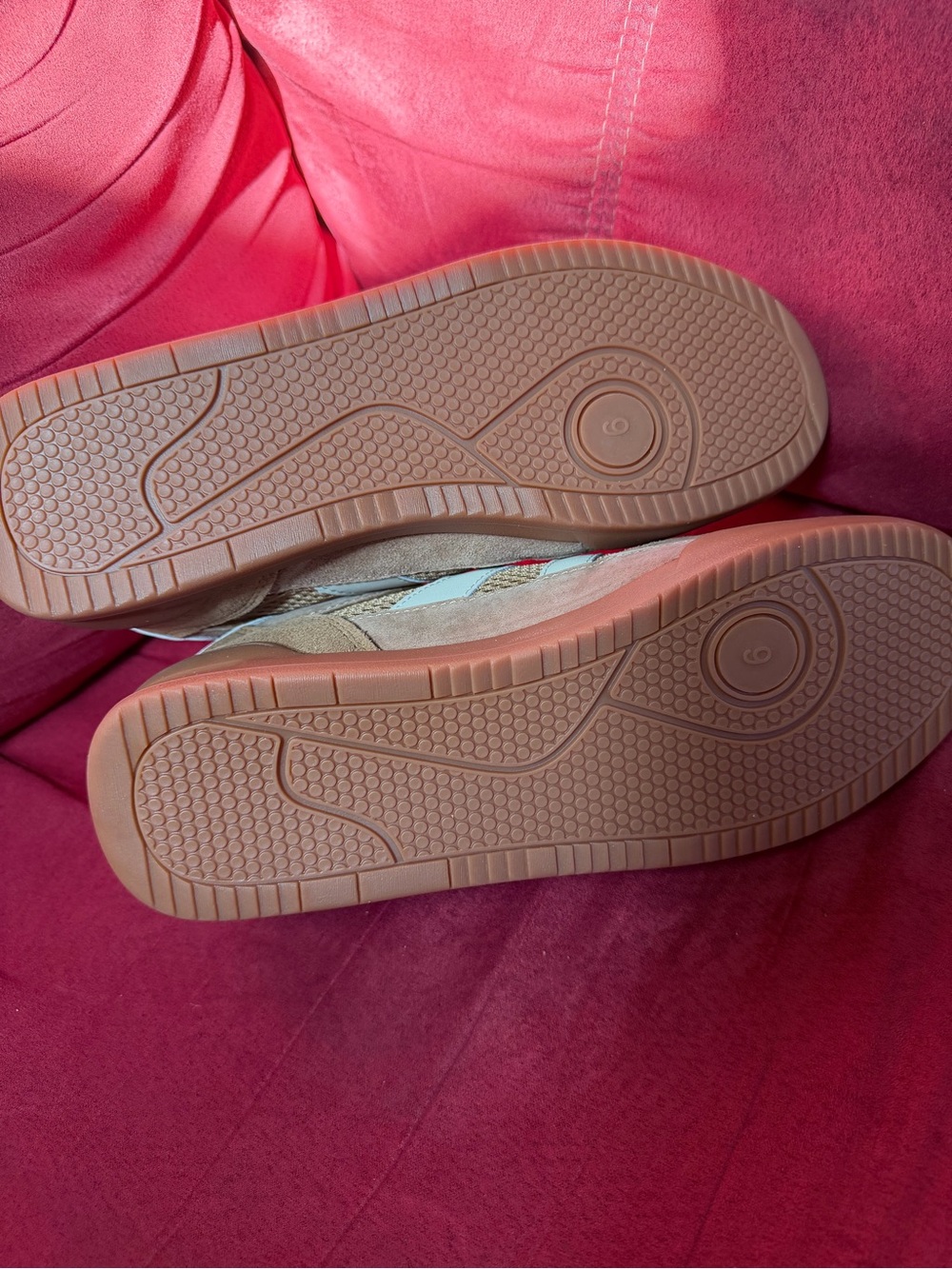 Steve Madden Tan Suede & Mesh Sneakers with White Stripes - Picture 6 of 8